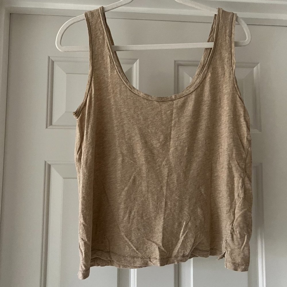 J. CREW Camel Cropped Tank Top - MEDIUM
